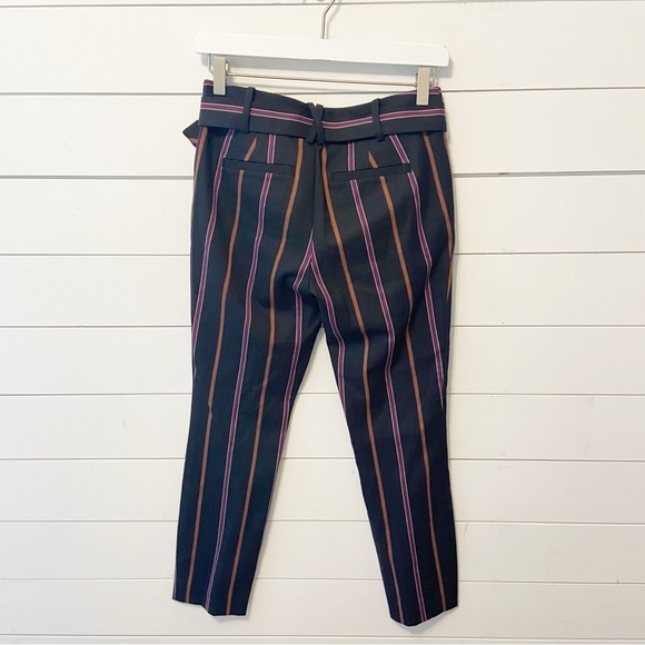 Anthropologie | The Essential Slim Cropped Cotton Blend Trousers With Belt 0 - Picture 4 of 11